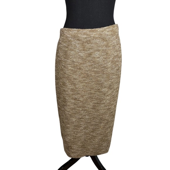 St. John‎ Collection Knit Skirt Suit Tan/Brown - Blazer size 6/Skirt size 8 - Picture 4 of 10